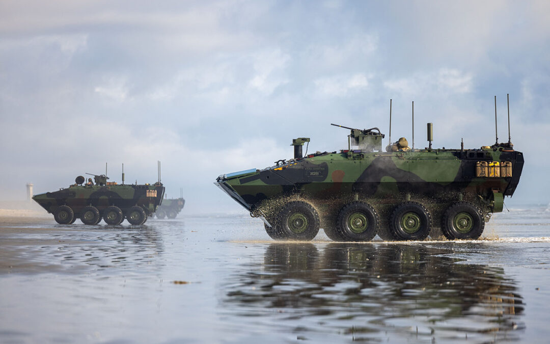 Boxer ACV multi-band whips and MUOS