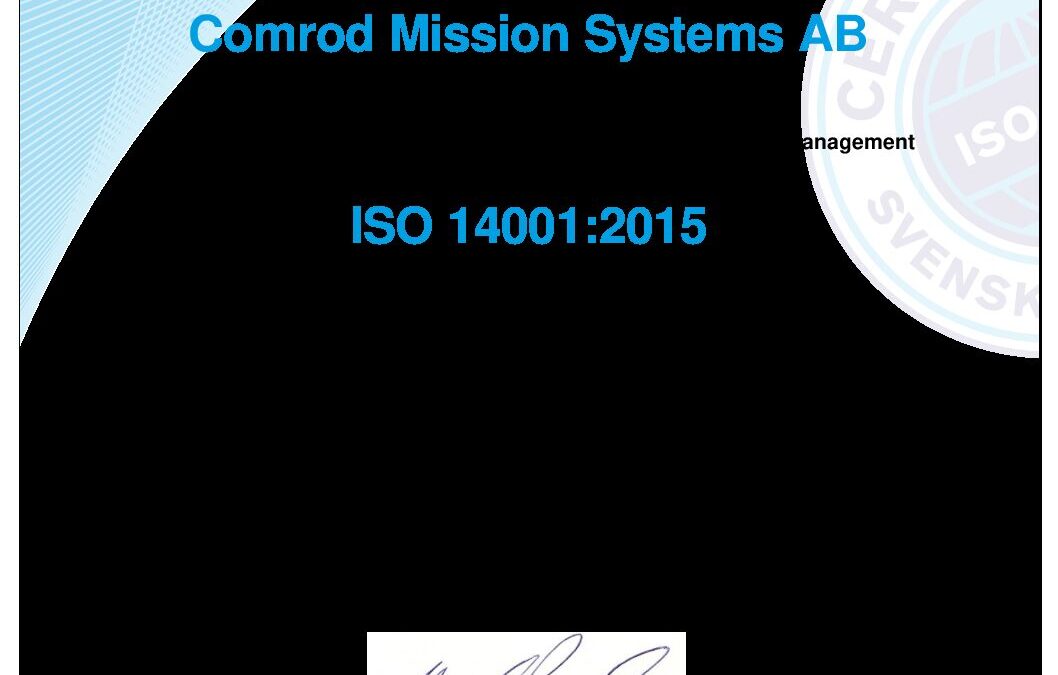 Comrod Mission Systems AB, ISO 14001