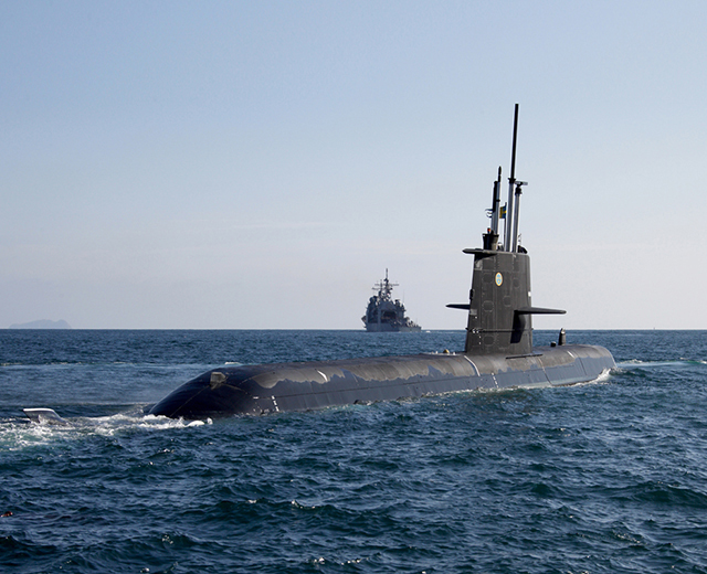 The Swedish navy Gotland class submarine.